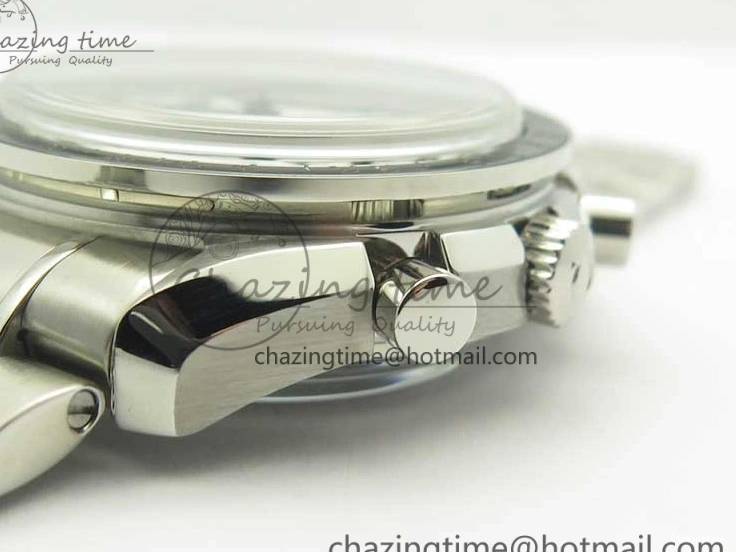 0203 UrbanChic Speedmaster Moonwatch OMF 1:1 Best Edition White Dial Black Hand on SS Bracelet A 8045